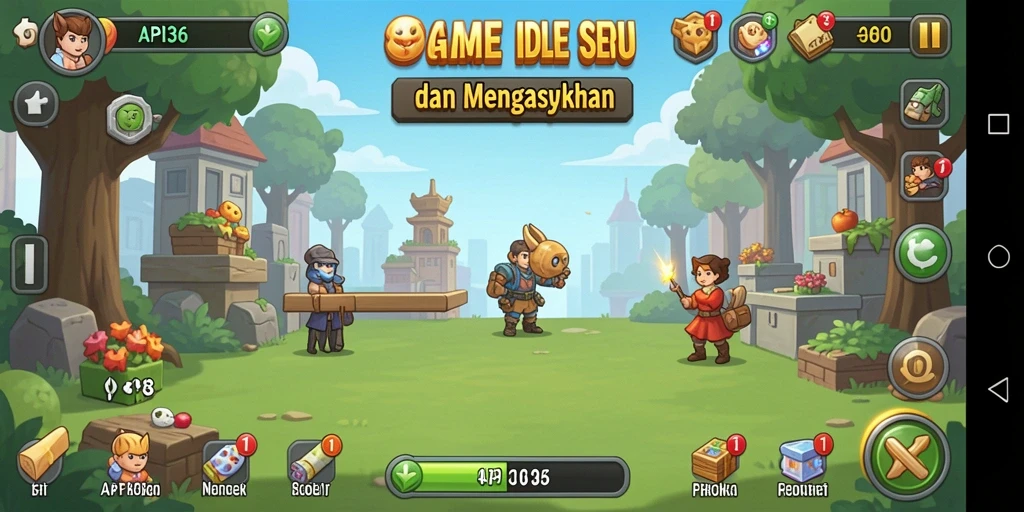 Tampilan gameplay utama API36 yang mengasyikkan dan penuh warna.