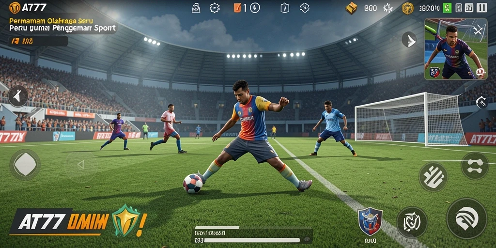Screenshot utama AT777 menampilkan gameplay seru olahraga.