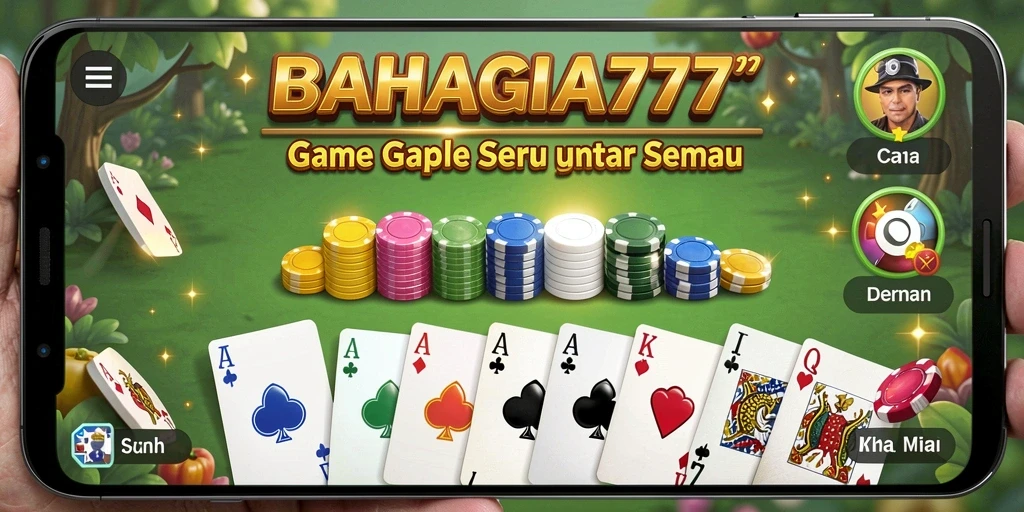 Screenshot permainan Gaple yang menampilkan momen seru di BAHAGIA777.