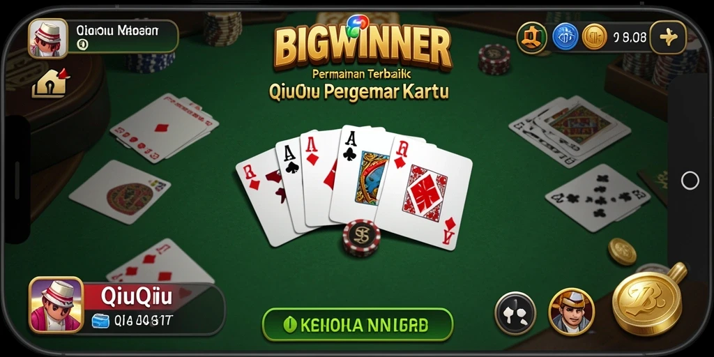 Tampilan menarik dari gameplay QiuQiu dalam BIGWINNER.