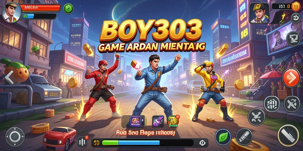 Tampilan gameplay menegangkan dan penuh aksi di BOY303.