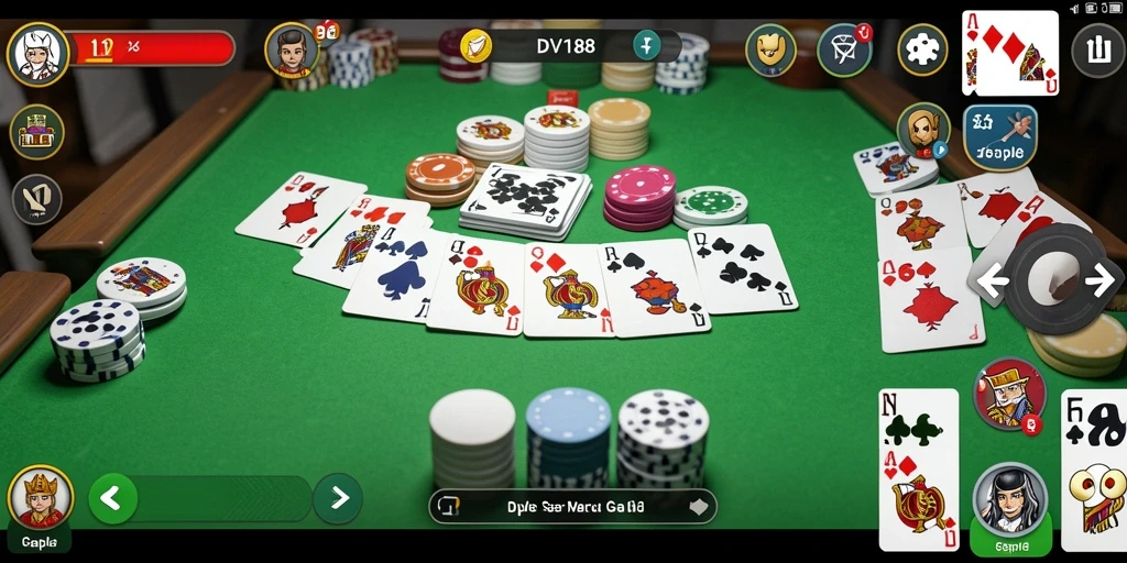 Screenshot gameplay DV188 menampilkan keseruan bermain Gaple.