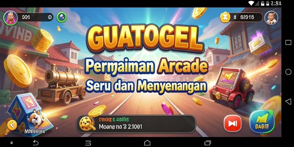 Tampilan menarik dari gameplay GUATOGEL yang penuh warna.