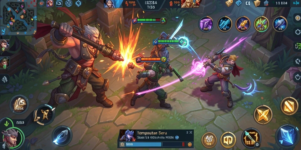 Gameplay seru K234 dengan pertarungan MOBA yang intens.