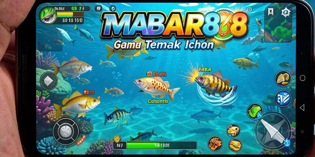 Screenshot gameplay MABAR88 dengan tampilan penuh aksi Tembak Ikan.