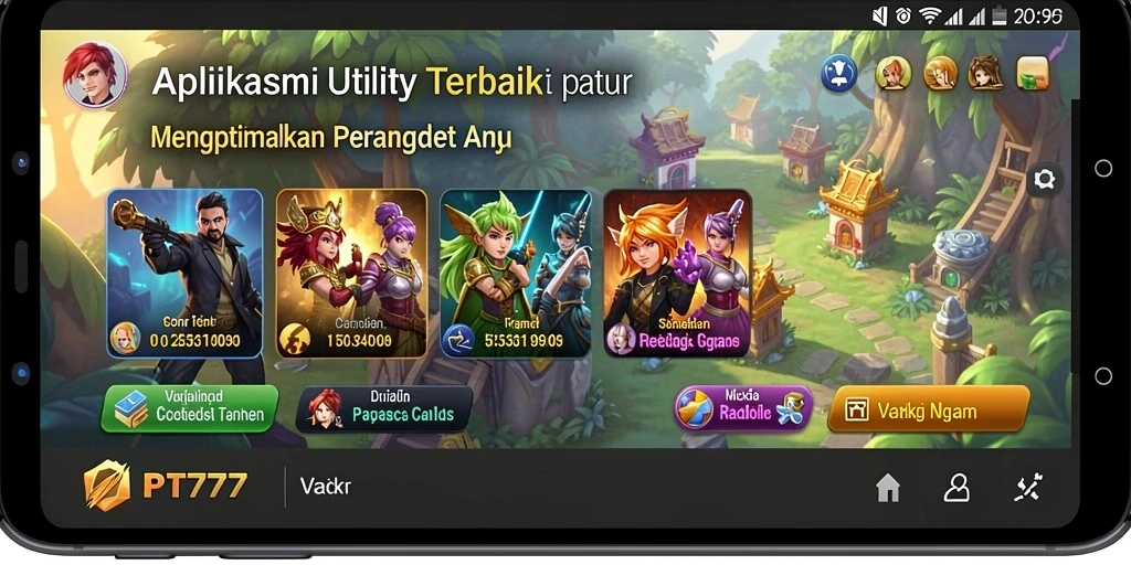 Tampilan screenshot utama PT777 yang menunjukkan fitur utility yang efisien.